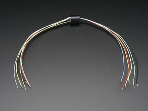 Miniature Slip Ring - 12mm diameter, 6 wires, max 240V @ 2A