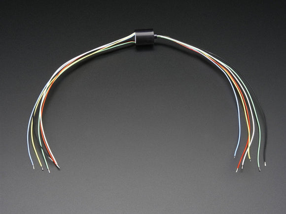 Miniature Slip Ring - 12mm diameter, 6 wires, max 240V @ 2A